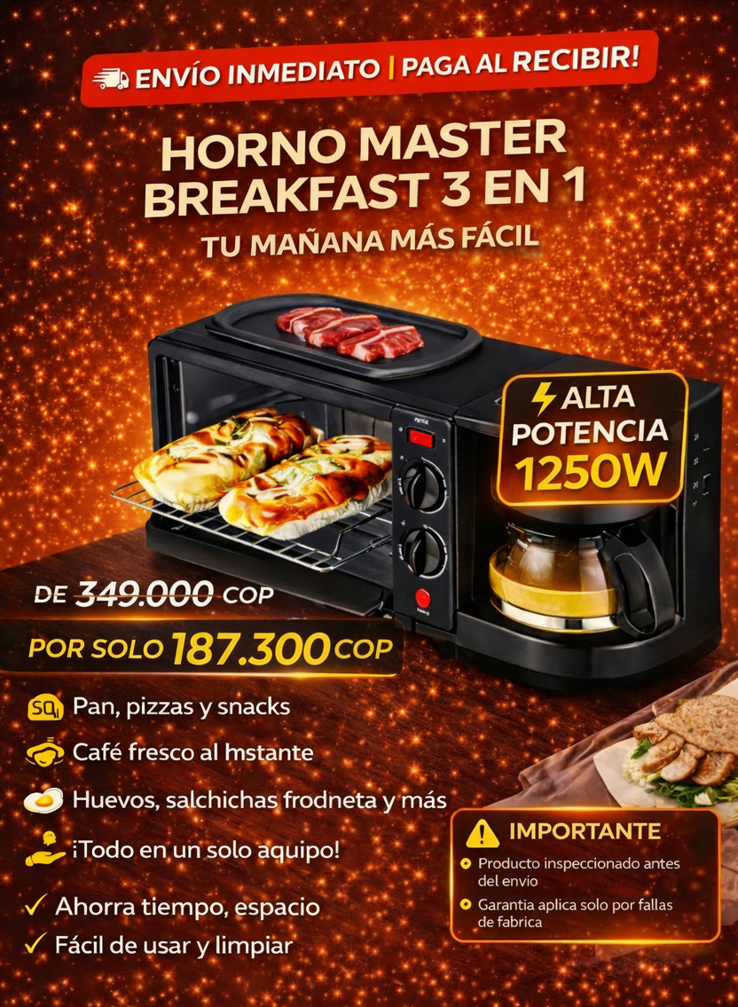 HORNO MASTER BREAKFAST 3 EN 1