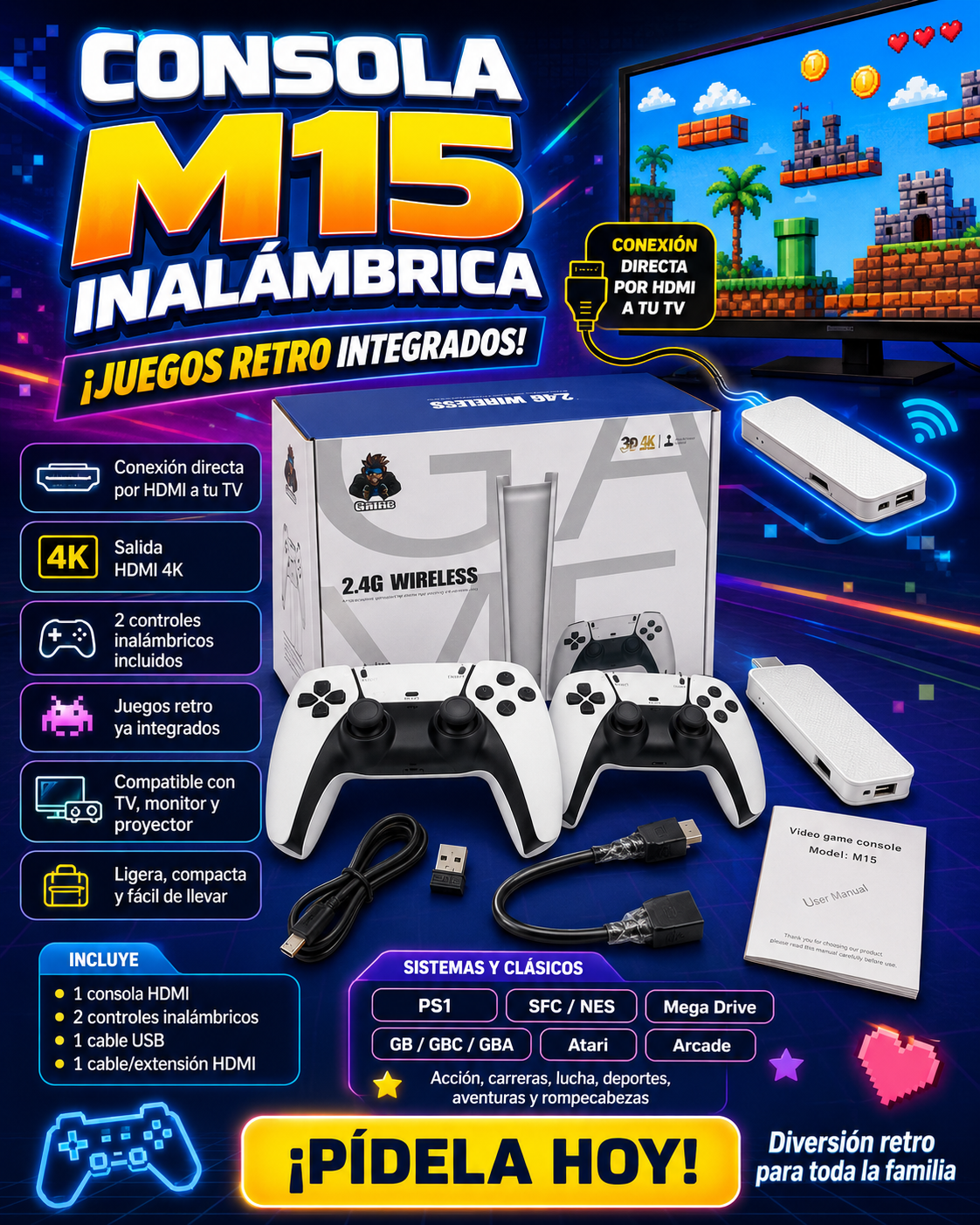 ¡Vuelve a vivir tu infancia con la Consola Retro de +60.000 Juegos! 🎮